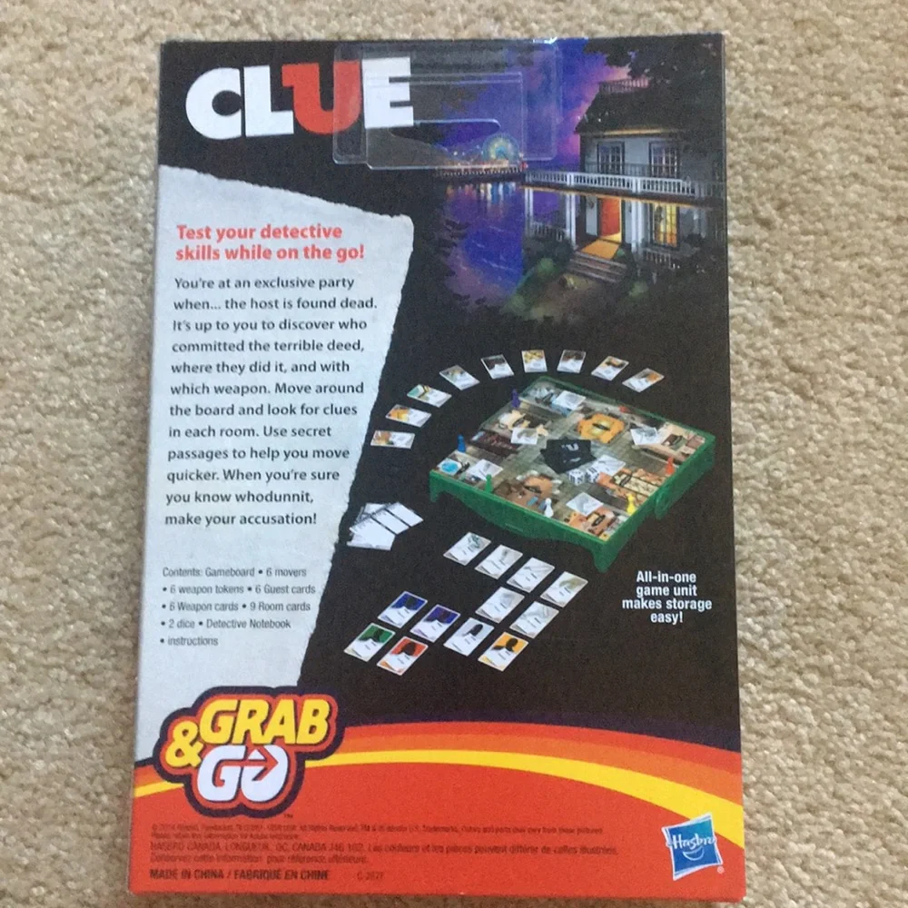 CLUE Grab & Go Travel Board Game